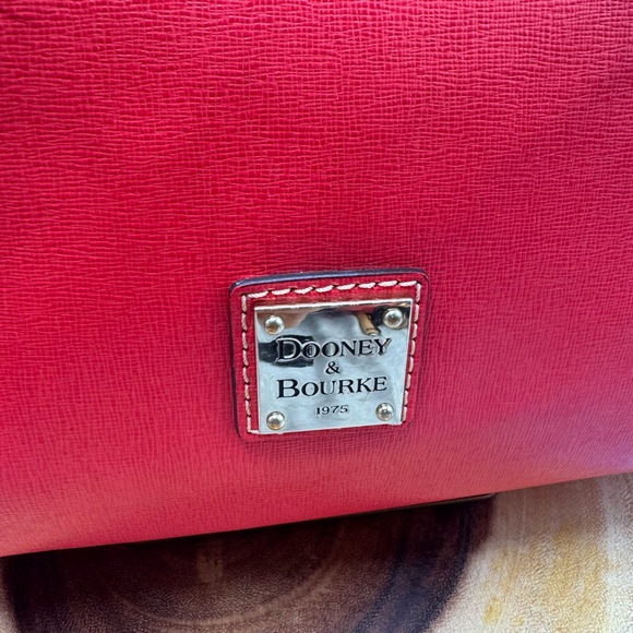 Dooney and Bourke Hobo Pebble Grain Italian Leather Red - Picture 8 of 14